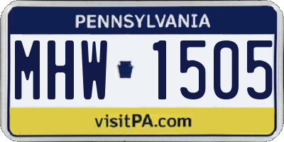 PA license plate MHW1505