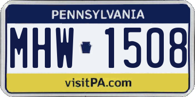 PA license plate MHW1508