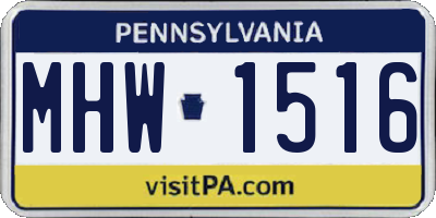 PA license plate MHW1516