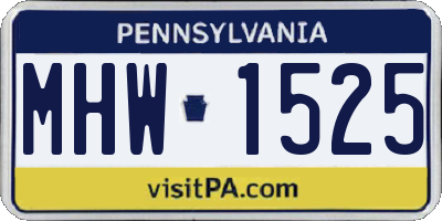 PA license plate MHW1525