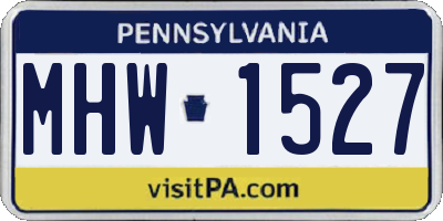 PA license plate MHW1527