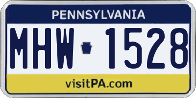 PA license plate MHW1528