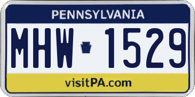 PA license plate MHW1529