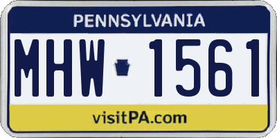PA license plate MHW1561