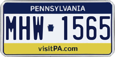 PA license plate MHW1565