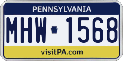 PA license plate MHW1568
