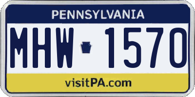 PA license plate MHW1570