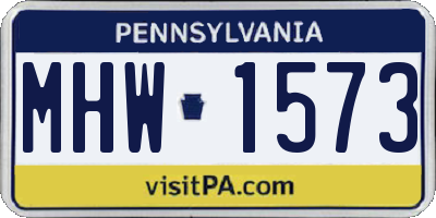 PA license plate MHW1573