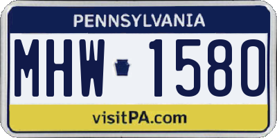 PA license plate MHW1580