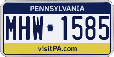 PA license plate MHW1585