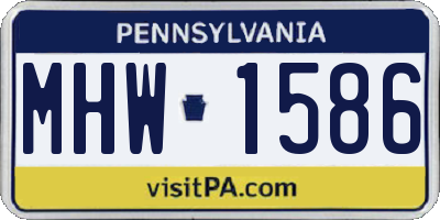 PA license plate MHW1586
