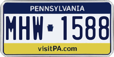 PA license plate MHW1588