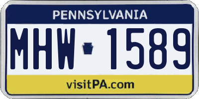 PA license plate MHW1589
