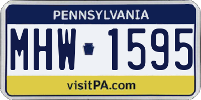 PA license plate MHW1595