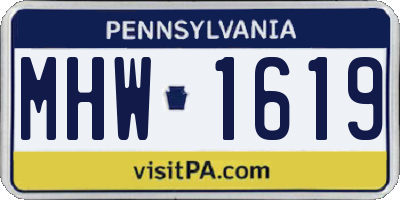 PA license plate MHW1619
