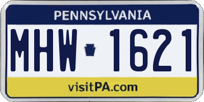 PA license plate MHW1621