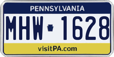 PA license plate MHW1628