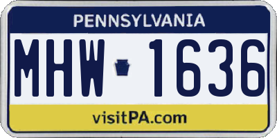 PA license plate MHW1636