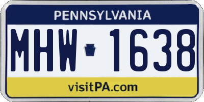 PA license plate MHW1638