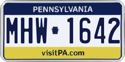PA license plate MHW1642