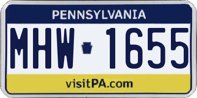 PA license plate MHW1655
