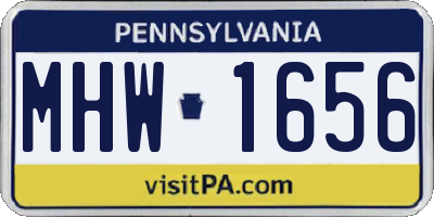 PA license plate MHW1656