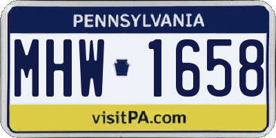 PA license plate MHW1658