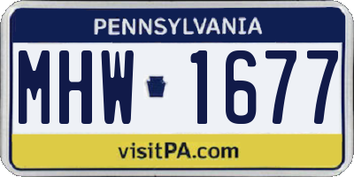 PA license plate MHW1677