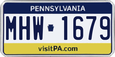 PA license plate MHW1679