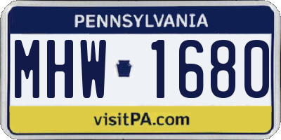 PA license plate MHW1680