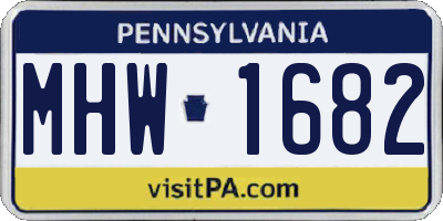 PA license plate MHW1682