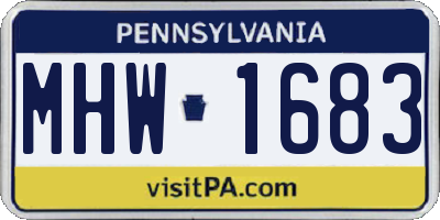 PA license plate MHW1683