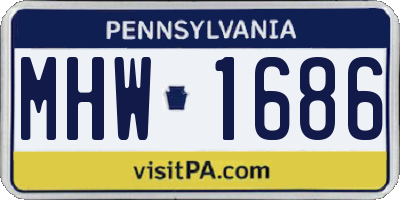 PA license plate MHW1686
