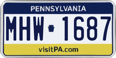PA license plate MHW1687