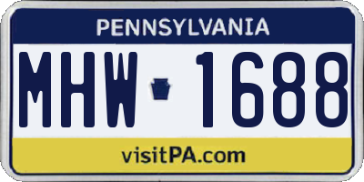 PA license plate MHW1688