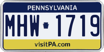 PA license plate MHW1719