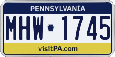 PA license plate MHW1745