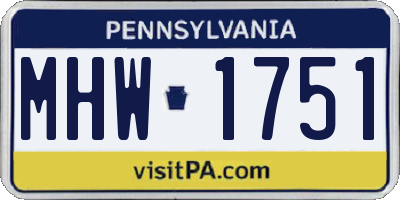 PA license plate MHW1751