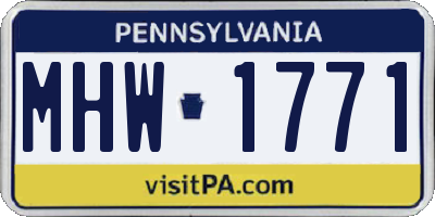 PA license plate MHW1771