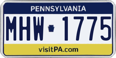 PA license plate MHW1775