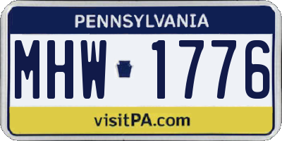 PA license plate MHW1776