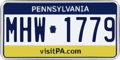 PA license plate MHW1779
