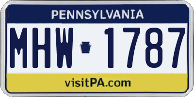 PA license plate MHW1787
