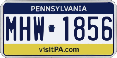 PA license plate MHW1856