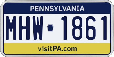 PA license plate MHW1861