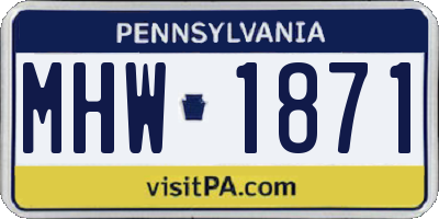 PA license plate MHW1871