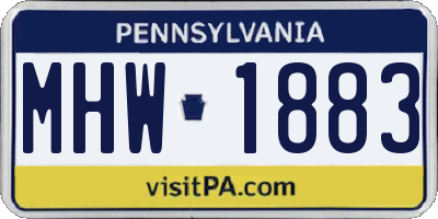 PA license plate MHW1883