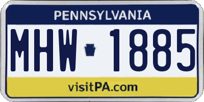 PA license plate MHW1885