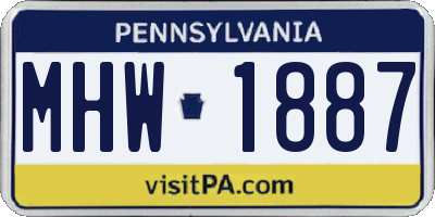PA license plate MHW1887