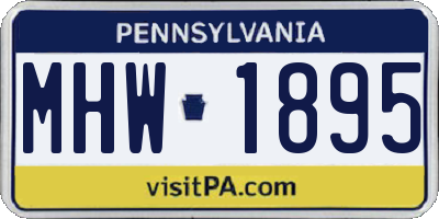 PA license plate MHW1895